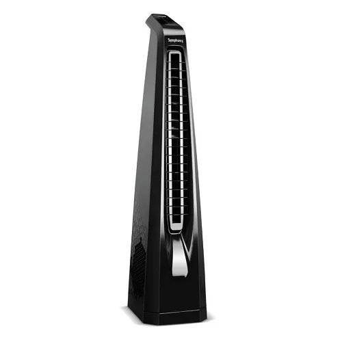 Symphony Surround B Personal Tower Fan | Silent Tower Fan for Home | BLDC Turbo Throw | Touchscreen Control Panel | Remote Control | Low Power Consumption | Black