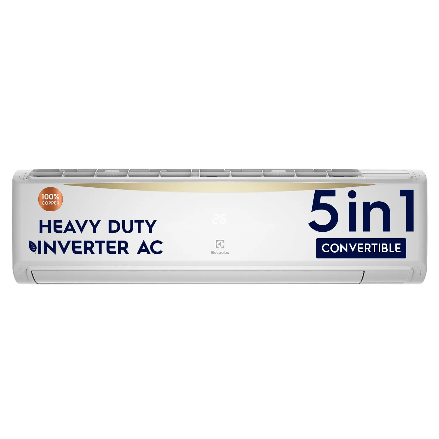 Electrolux 1.5 Ton 5 Star Convertible Inverter Split Air Conditioner (AC), Copper, PM2.5 Filter & Plasma, 360° Cooling, I-Feel Tech, Anti-Corrosion & R32, White & Gold, UltimateHome 500, ESV185C3NA