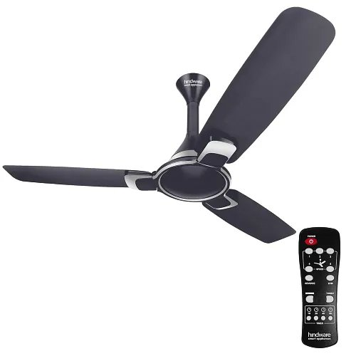 Hindware Smart Appliances Saud 1200MM Dark Grey Color BLDC Copper Motor 5 Star Rated High-Speed fan Remote Control Energy Efficient with Aerodynamic Aluminium Blades Ceiling Fan