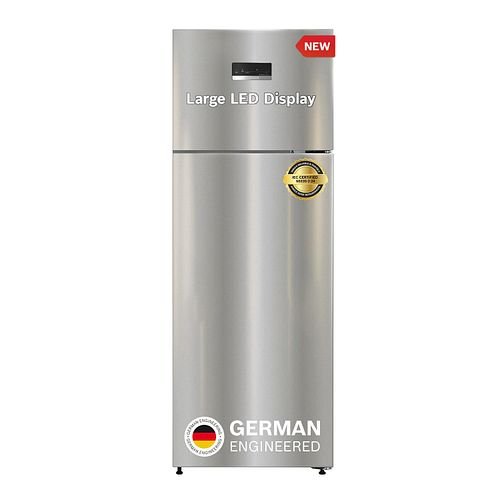 Bosch 269L, 2 Star, Frost Free Double Door Refrigerator | XL Fridge Space | Easy Touch UI Panel | Super fast Cooling and Freezing | 18 Hrs Cooling Retention (CTN29S21NI, Shiny Silver)